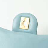 CHANEL Handbag Blue 22P Light Blue Mini Square Enamel Lambskin pending CC  AGHW - Redeluxe