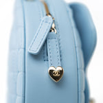 CHANEL Handbag Blue 22S CC In Love Blue Lambskin Quilted Large Heart Bag Light Gold Hardware - Redeluxe
