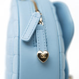 CHANEL Handbag Blue 22S CC In Love Blue Lambskin Quilted Large Heart Bag Light Gold Hardware - Redeluxe
