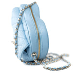 CHANEL Handbag Blue 22S CC In Love Blue Lambskin Quilted Large Heart Bag Light Gold Hardware - Redeluxe