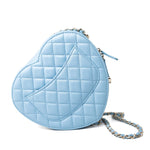 CHANEL Handbag Blue 22S CC In Love Blue Lambskin Quilted Large Heart Bag Light Gold Hardware - Redeluxe