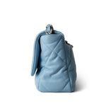 CHANEL Handbag Blue 22S Light Blue Lambskin Quilted 19 Flap Small MHW - Redeluxe