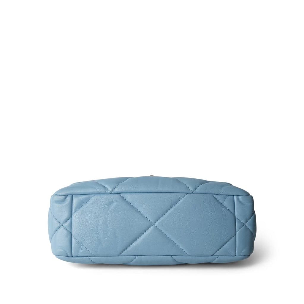 CHANEL Handbag Blue 22S Light Blue Lambskin Quilted 19 Flap Small MHW - Redeluxe
