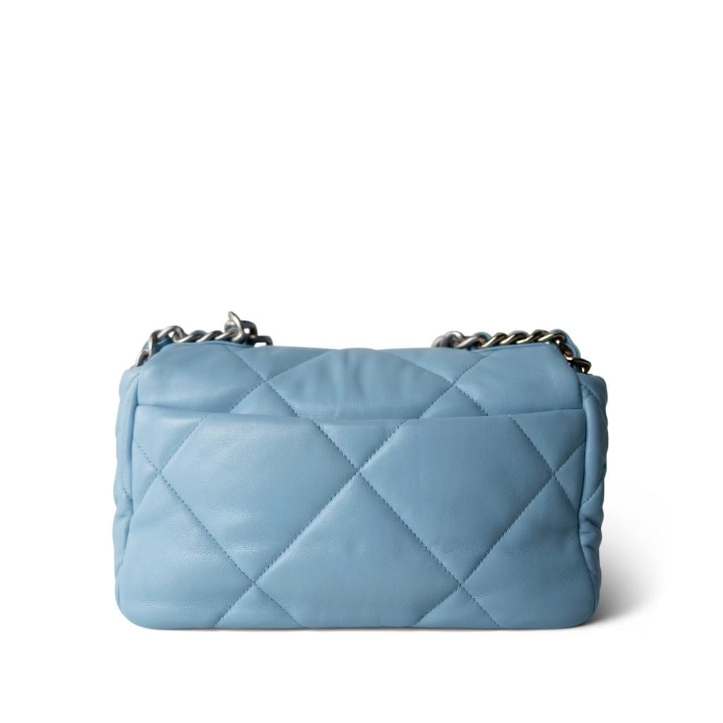 CHANEL Handbag Blue 22S Light Blue Lambskin Quilted 19 Flap Small MHW - Redeluxe