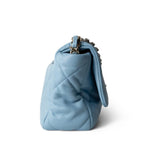 CHANEL Handbag Blue 22S Light Blue Lambskin Quilted 19 Flap Small MHW - Redeluxe