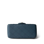 CHANEL Handbag Blue 23K Blue Lambskin Quilted Mini Square Pearl Crush Antique Gold Hardware - Redeluxe