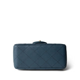 CHANEL Handbag Blue 23K Blue Lambskin Quilted Mini Square Pearl Crush Antique Gold Hardware - Redeluxe
