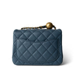 CHANEL Handbag Blue 23K Blue Lambskin Quilted Mini Square Pearl Crush Antique Gold Hardware - Redeluxe