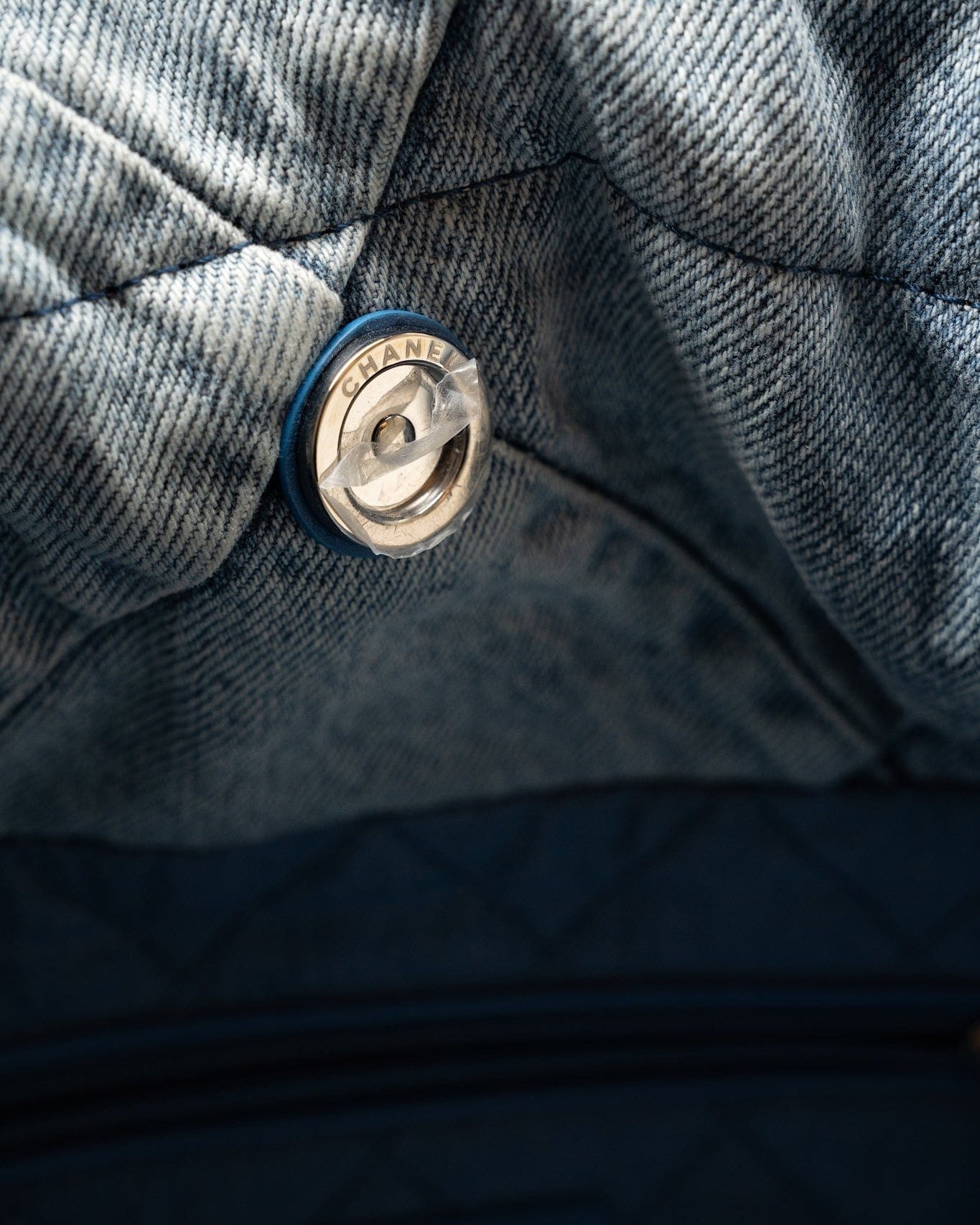 CHANEL Handbag Blue 23P Denim Quilted 22 Small Drawstring Bag - Redeluxe