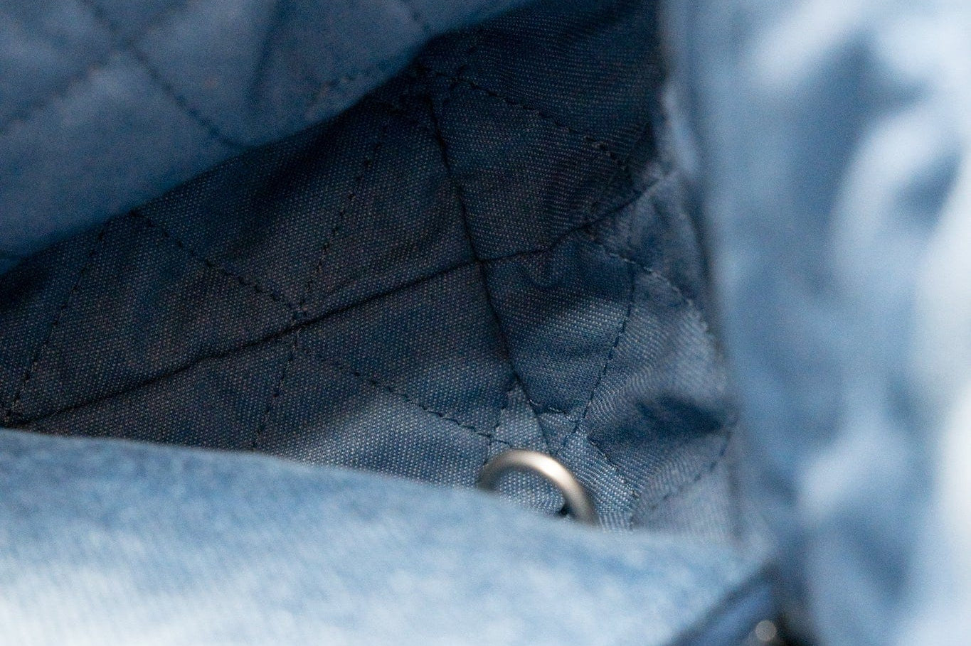 CHANEL Handbag Blue 23P Denim Quilted 22 Small Drawstring Bag - Redeluxe