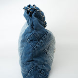 CHANEL Handbag Blue 23P Denim Quilted 22 Small Drawstring Bag - Redeluxe