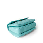 CHANEL Handbag Blue 24C Tiffany Blue Lambskin Quilted Mini Trendy CC Light Gold Hardware - Redeluxe