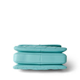 CHANEL Handbag Blue 24C Tiffany Blue Lambskin Quilted Mini Trendy CC Light Gold Hardware - Redeluxe