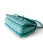 CHANEL Handbag Blue 24C Tiffany Blue Lambskin Quilted Mini Trendy CC Light Gold Hardware - Redeluxe