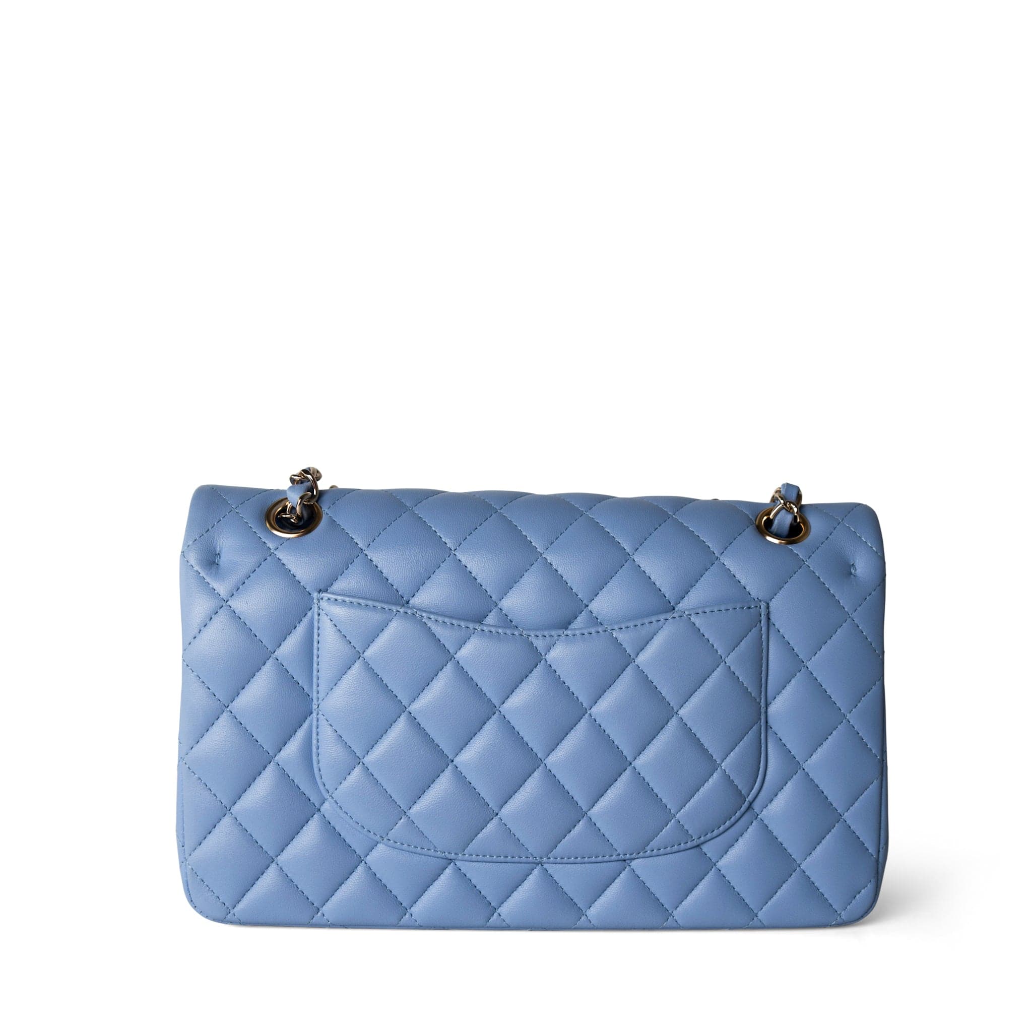 CHANEL Handbag Blue / Classic Flap 21C Sky Blue Lambskin Quilted Classic Flap Light Gold Hardware - Redeluxe