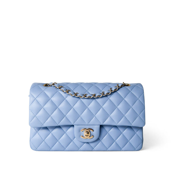 CHANEL ジップパース　ライトブルー chanel-handbag-blue-classic-