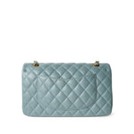 CHANEL Handbag Blue / Classic flap Pearly Light Blue Caviar Quilted Classic Flap Medium Antique Gold Hardware - Redeluxe