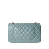 CHANEL Handbag Blue / Classic flap Pearly Light Blue Caviar Quilted Classic Flap Medium Antique Gold Hardware - Redeluxe
