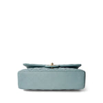 CHANEL Handbag Blue / Classic flap Pearly Light Blue Caviar Quilted Classic Flap Medium Antique Gold Hardware - Redeluxe