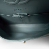 CHANEL Handbag Blue / Classic flap Pearly Light Blue Caviar Quilted Classic Flap Medium Antique Gold Hardware - Redeluxe