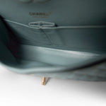 CHANEL Handbag Blue / Classic flap Pearly Light Blue Caviar Quilted Classic Flap Medium Antique Gold Hardware - Redeluxe