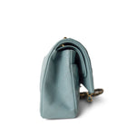 CHANEL Handbag Blue / Classic flap Pearly Light Blue Caviar Quilted Classic Flap Medium Antique Gold Hardware - Redeluxe
