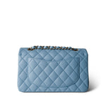 CHANEL Handbag Blue Light Blue Caviar Quilted Classic Flap Small Light Gold Hardware - Redeluxe