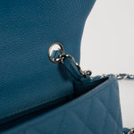 CHANEL Handbag BLUE MINI RECTANGULAR CAVIAR QUILTED SINGLE FLAP SILVER HARDWARE - Redeluxe