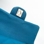 CHANEL Handbag BLUE MINI RECTANGULAR CAVIAR QUILTED SINGLE FLAP SILVER HARDWARE - Redeluxe