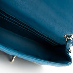 CHANEL Handbag BLUE MINI RECTANGULAR CAVIAR QUILTED SINGLE FLAP SILVER HARDWARE - Redeluxe