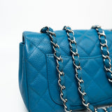 CHANEL Handbag BLUE MINI RECTANGULAR CAVIAR QUILTED SINGLE FLAP SILVER HARDWARE - Redeluxe
