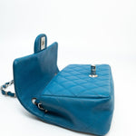 CHANEL Handbag BLUE MINI RECTANGULAR CAVIAR QUILTED SINGLE FLAP SILVER HARDWARE - Redeluxe
