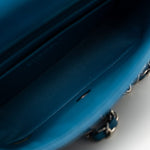 CHANEL Handbag BLUE MINI RECTANGULAR CAVIAR QUILTED SINGLE FLAP SILVER HARDWARE - Redeluxe