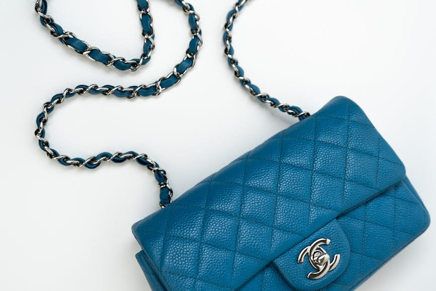 CHANEL Handbag BLUE MINI RECTANGULAR CAVIAR QUILTED SINGLE FLAP SILVER HARDWARE - Redeluxe