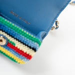 CHANEL Handbag Blue Multicolor Tweed Coco AirPods Case Necklace - Redeluxe