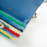 CHANEL Handbag Blue Multicolor Tweed Coco AirPods Case Necklace - Redeluxe