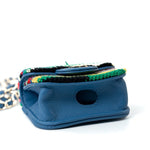 CHANEL Handbag Blue Multicolor Tweed Coco AirPods Case Necklace - Redeluxe