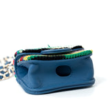 CHANEL Handbag Blue Multicolor Tweed Coco AirPods Case Necklace - Redeluxe