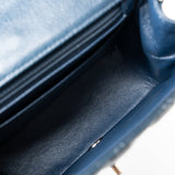 CHANEL Handbag Blue Navy Blue Caviar Quilted Mini Square Single Flap Silver Hardware - Redeluxe
