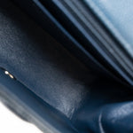 CHANEL Handbag Blue Navy Blue Caviar Quilted Mini Square Single Flap Silver Hardware - Redeluxe
