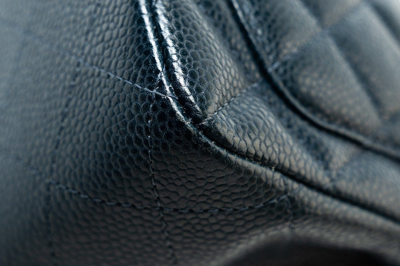 CHANEL Handbag Blue Navy Blue Caviar Quilted Mini Square Single Flap Silver Hardware - Redeluxe