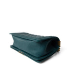 CHANEL Handbag Boy / Green 18B Dark Turquoise Caviar Quilted Boy Bag Old Medium Antique Gold Hardware - Redeluxe