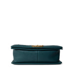 CHANEL Handbag Boy / Green 18B Dark Turquoise Caviar Quilted Boy Bag Old Medium Antique Gold Hardware - Redeluxe