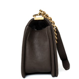 CHANEL Handbag Brown 18A Taupe/ Khaki Brown Caviar Quilted Old Medium Boy Bag Antique Gold Hardware - Redeluxe