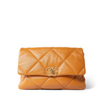 CHANEL Handbag Brown 21A Light Brown Lambskin Quilted Medium/Large 19 Flap Mixed Hardware - Redeluxe