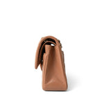 CHANEL Handbag Brown 21P Caramel Lambskin Quilted Classic Flap Small Light Gold Hardware - Redeluxe