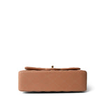 CHANEL Handbag Brown 21P Caramel Lambskin Quilted Classic Flap Small Light Gold Hardware - Redeluxe
