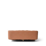 CHANEL Handbag Brown 21P Caramel Lambskin Quilted Classic Flap Small Light Gold Hardware - Redeluxe