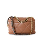 CHANEL Handbag Brown 21P Large Caramel Lambskin Quilted 19 Flap Mixed Hardware - Redeluxe