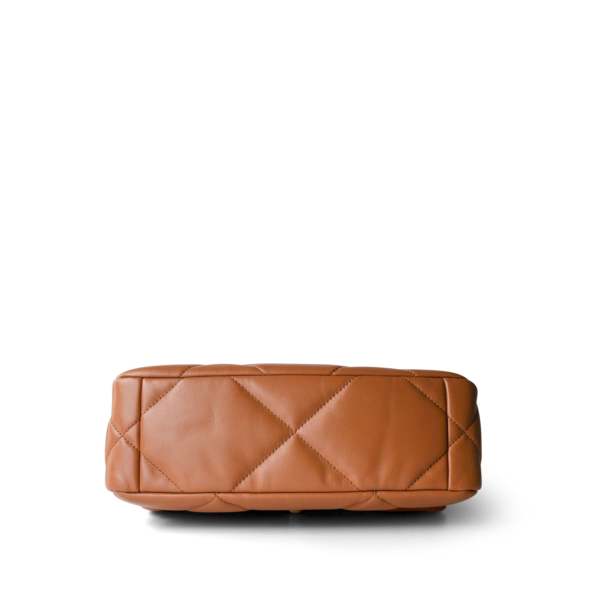 CHANEL Handbag Brown 22A Caramel Lambskin Quilted Small 19 Flap Mixed Hardware - Redeluxe